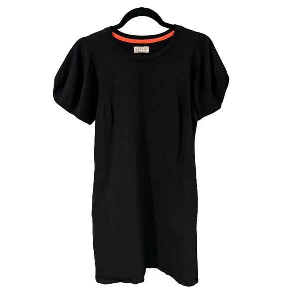 Velvet By Graham & Spencer, Black Cotton Mollie Dress, Puffy Shoulders, Size XS - Picture 1 of 8